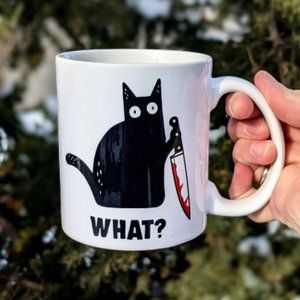 Funny Murderous Black Cat Mug